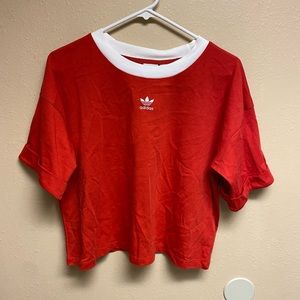 Red Adidas crop top